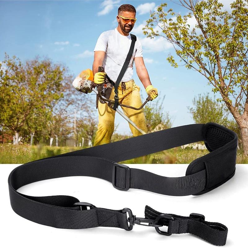 Brush Cutter Strap - 調節可能なトリマーショルダーストラップ通気性パッド入りメッシュ耐久性のあるフック芝生ケア庭作業用ブラシカッターアクセサリー