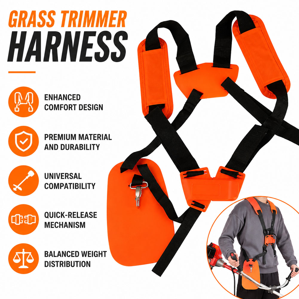 Brush Cutter Strap - ダブルショルダーストラップ芝刈り機ハーネスストラップ快適省力ストリマーパッド入りベルト刈払機トリマーガーデンツール用