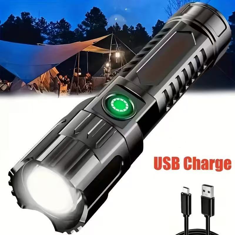 Outdoor Usb Power Bank - 新型高出力LED懐中電灯 USB充電式トーチ ズーム機能付きライト 内蔵バッテリー キャンプ ハイキング