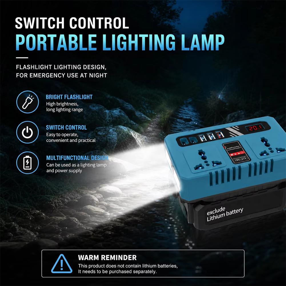 リチウムバッテリーパワーインバーター 200W 18V から - Outdoor Power Hub のレビューと価格