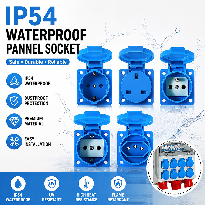 IP54 16A 防水工業用パネルソケット電力壁コンセント  - Outdoor Power Hub のレビューと価格