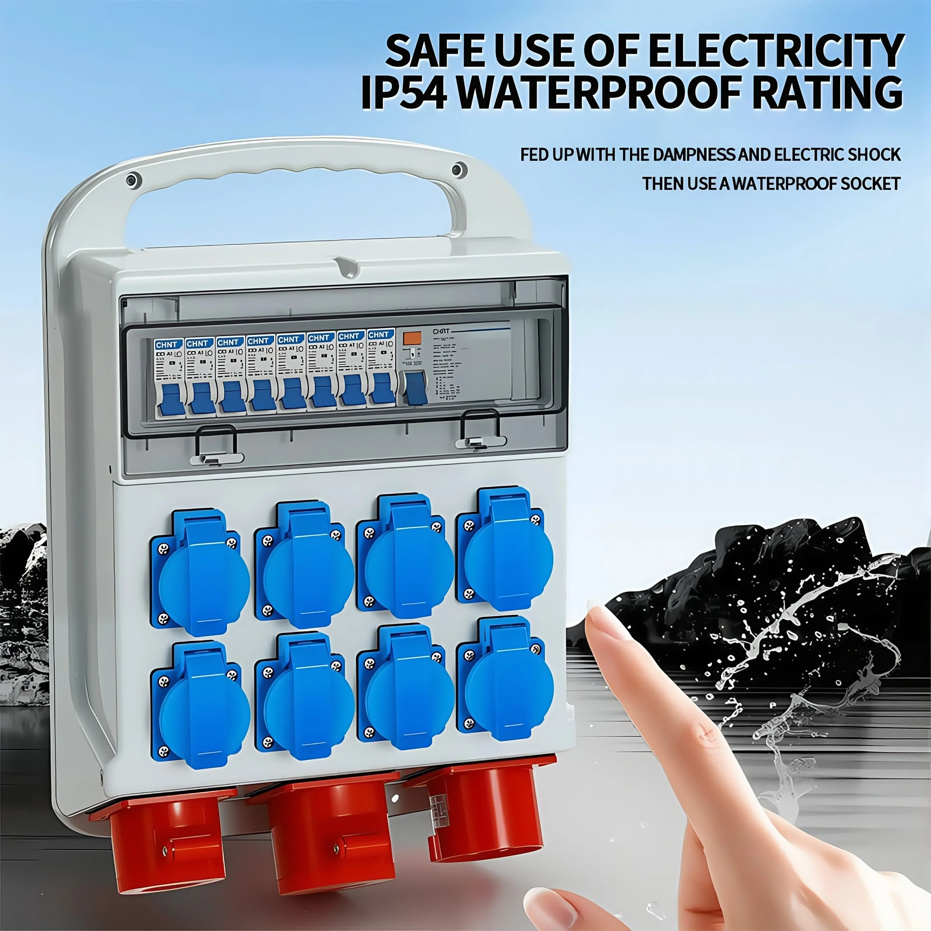 IP54 16A 防水工業用パネルソケット電力壁コンセント  - Outdoor Power Hub のレビューと価格