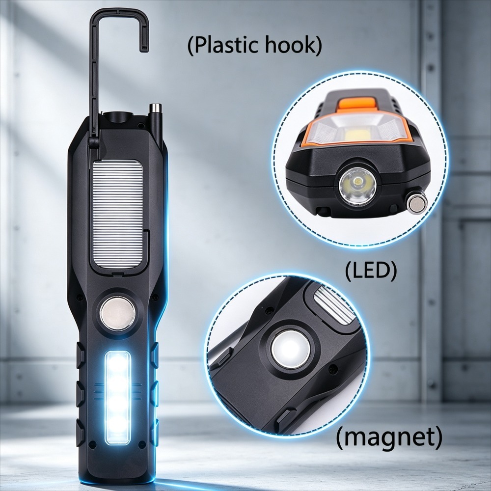 新しいLED作業灯、内蔵バッテリー、USB充電式、磁気回転式 - Outdoor Usb Power Bank のレビューと価格
