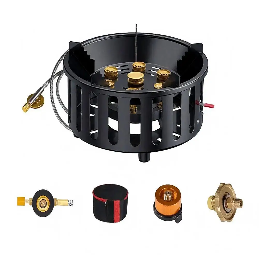 21000W 7芯キャンプストーブ ハイパワーガスバーナー  - Outdoor Power 'Hose' のレビューと価格