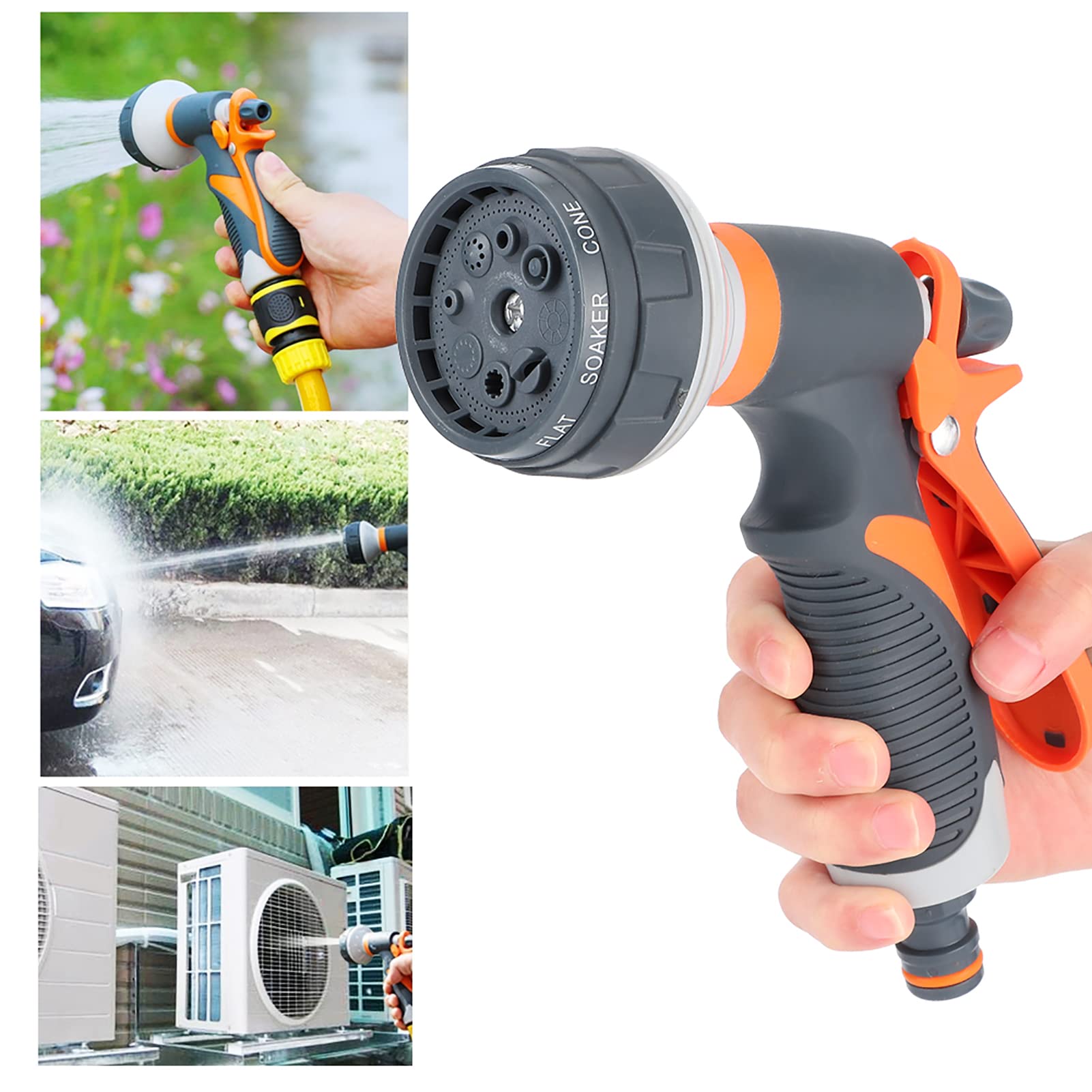 洗車用ウォーターガン、高圧ガーデンホースノズル、調整可能なウ - Outdoor Power 'Hose' のレビューと価格